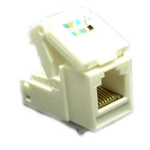 02153 Keystone Cat3 Jack – White, Toolless, 6P6C 1