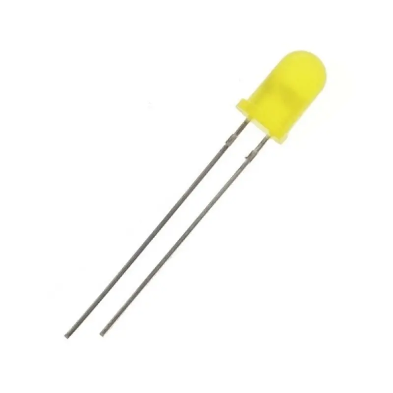 05855 Medium-Brightness Yellow Diffused 5Mm Led – 600–1200 Mcd, 590Nm, Pack Of 5 1