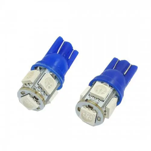 0837 Blue 12V Wedge Led Bulb (T10 Base) – 5-Led 5050 Replacement For 168/194, 2-Pack 1