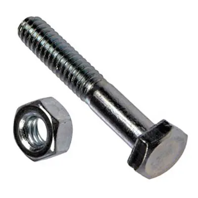 1/4"–20 × 2" Galvanized Hex Bolt Kit – Includes Nuts, 4-Pack 1