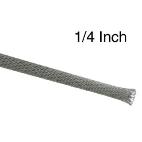 1/4-Inch Expandable Braided Sleeve – 10-Foot Black Cable Management Wrap 1