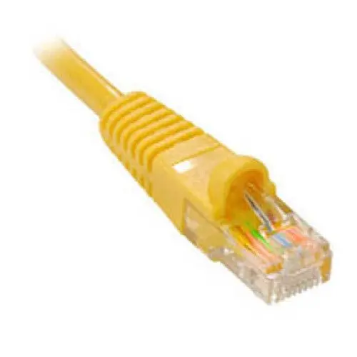 1-Foot Snagless Yellow Cat5E Patch Cable With Booted Connector 1