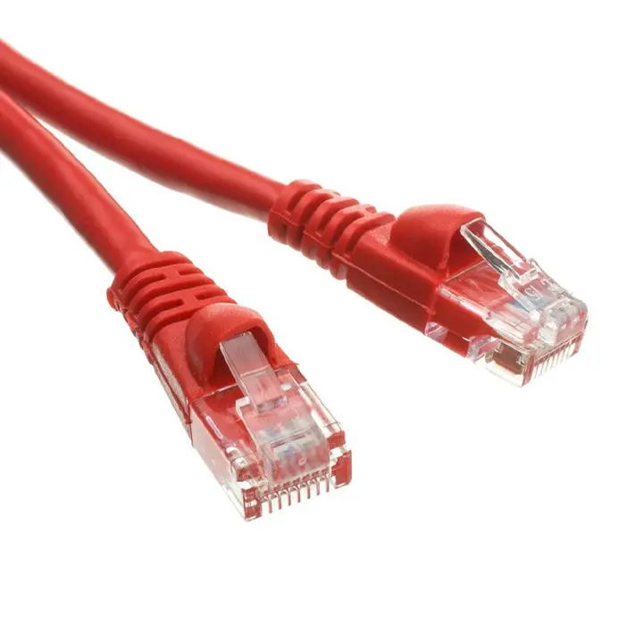 1 Ft Red Cat5E Ethernet Cable – Snagless Boot – Mcatt-1R 1