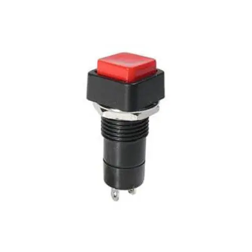 1-Pole, 1-Throw Latching Push Switch – Red, 10Mm Mount, 3A/125Vac 1