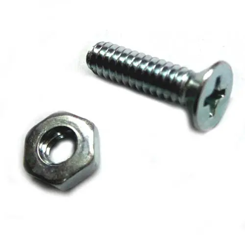 10-24 × 3/4 Inch Metal Screw Set – Phillips Flat Head With Hex Nuts, 100-Piece Pack 1