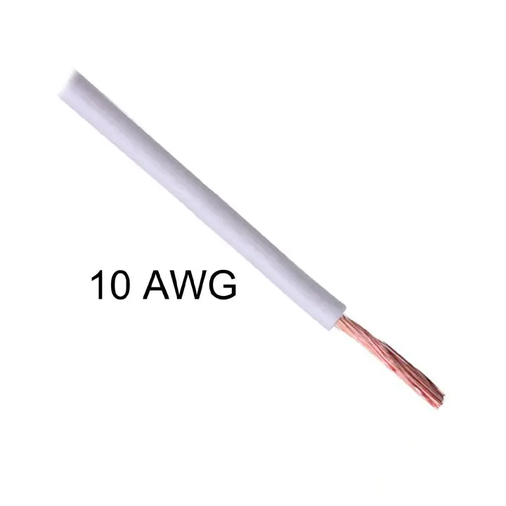 10 Awg Automotive Wire – 2.4 M White Stranded Cable, 12V Rated 1