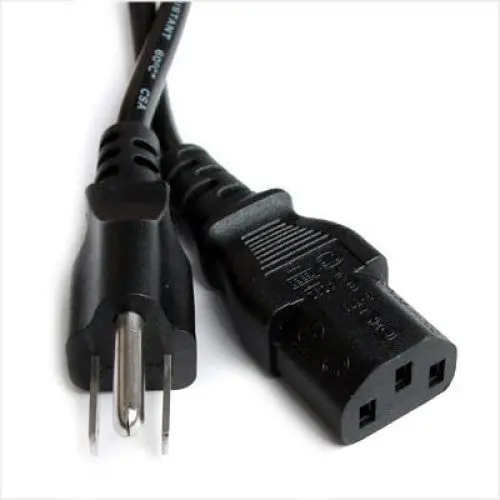 10-Foot Black Sjt Instrumentation Cord – 5-15P To Female C13, 3/14" Gauge 1