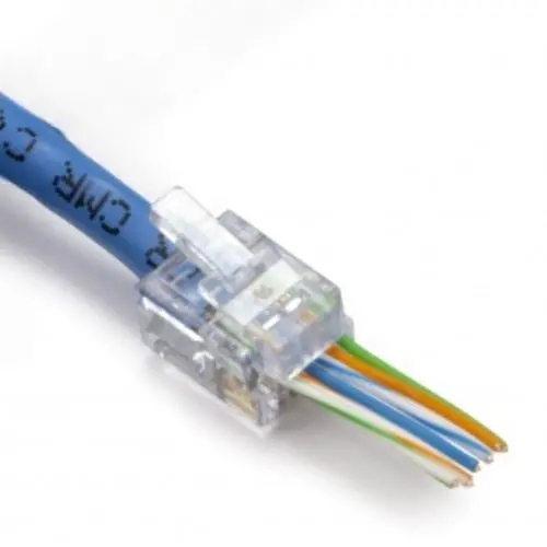 10-Pack Ez-Rj45 Style 6P6C Modular Plugs For Flat Cables 1