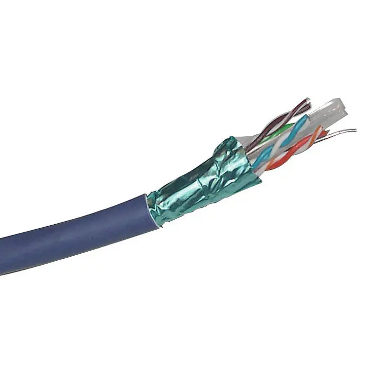 1000-Foot Shielded Cat5E Cable – Blue, Solid Copper, Stp, 24 Awg, 550Mhz 1