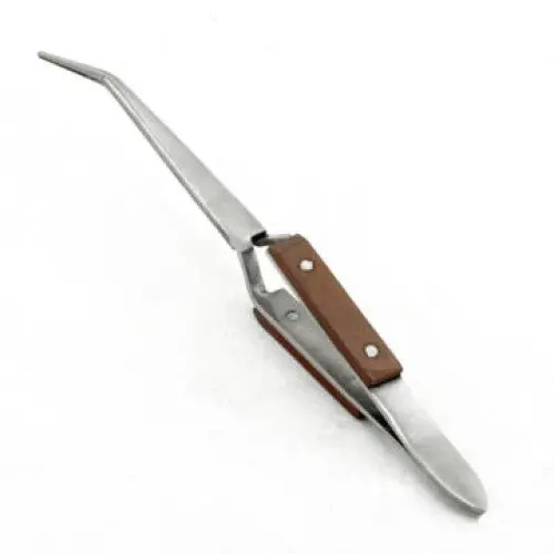 1047-C Heat-Resistant Metal Tweezers – 6.5-Inch With Wood-Grip Handles 1