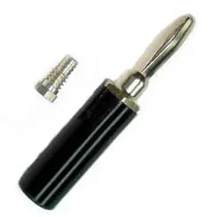 108-1763-101 - Standard-Size Black Insulated Banana Plug, Threaded Shank 1