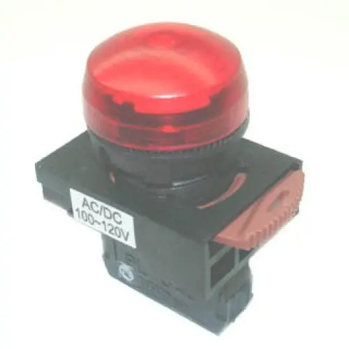 110V Ac Red Dome Pilot Light – Industrial Status Indicator 1