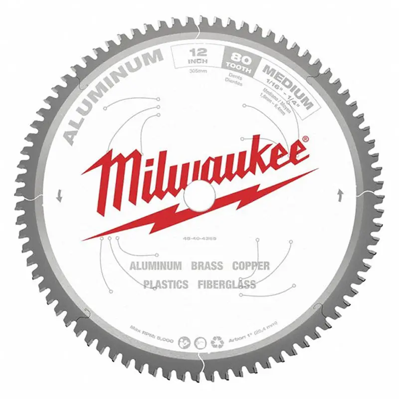 12" Aluminum-Cutting Saw Blade – 80 Teeth, 1" Arbor 1