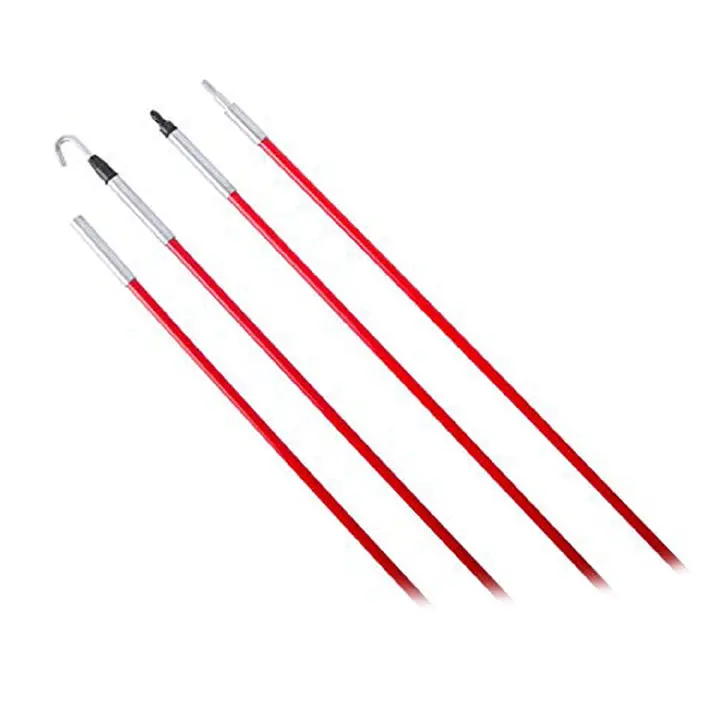 12-Foot Interlocking Fish Tape – 3–4 Section Rod Set For Conduit Routing 1