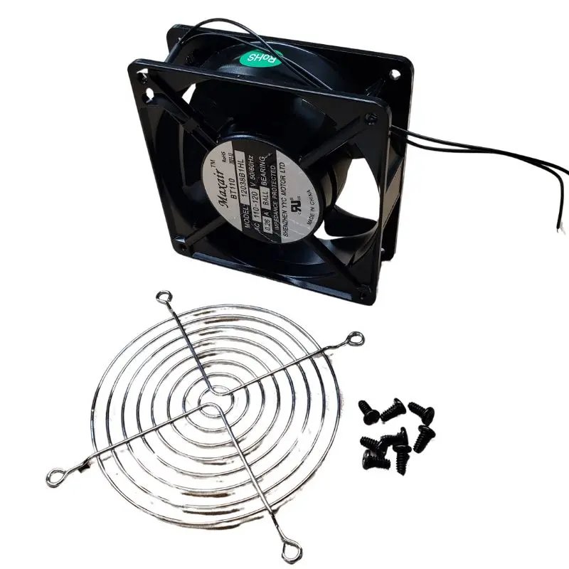 12038B1Hl Ac Fan – 120V, 4.7 × 1.5 Inch, Ball Bearing, 68 Cfm, 28 Db, Dual-Wire Lead & Guard 1