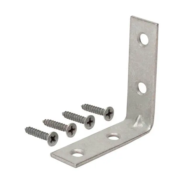 121344 Pack Of 4 Corner L-Brackets – 1.5-Inch Steel Right-Angle Supports 1