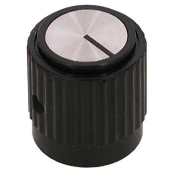 1274-0018 – 18Mm Black Plastic Knob With Screw Mount, 1/4" Bore 1