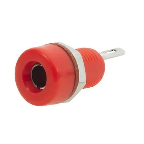 1274-0725 Red Banana Jack – Chrome-Mounted, Solid Plastic Construction 1