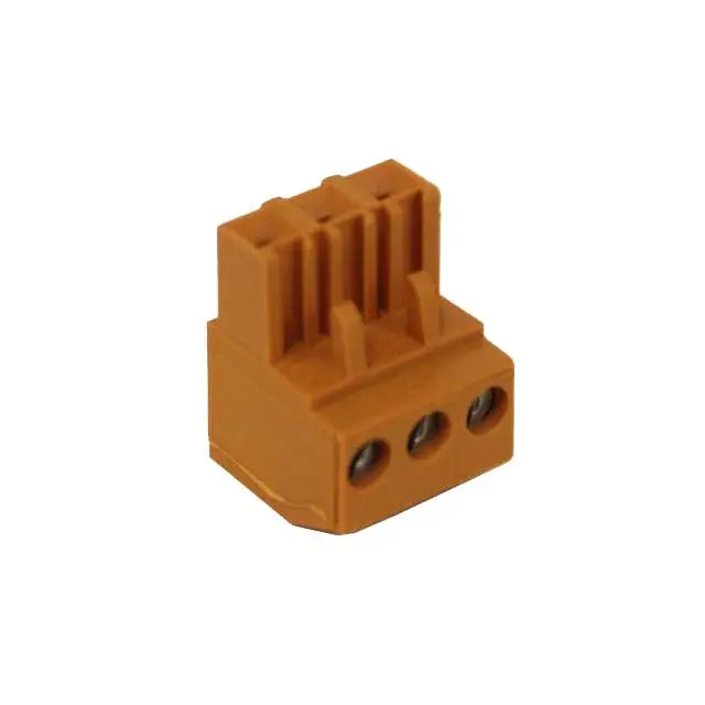1281860000 3-Position Screw Terminal Block – Female Plug, 5.08 Mm Pitch, Ra Mount, 28–16 Awg, Orange Housing 1