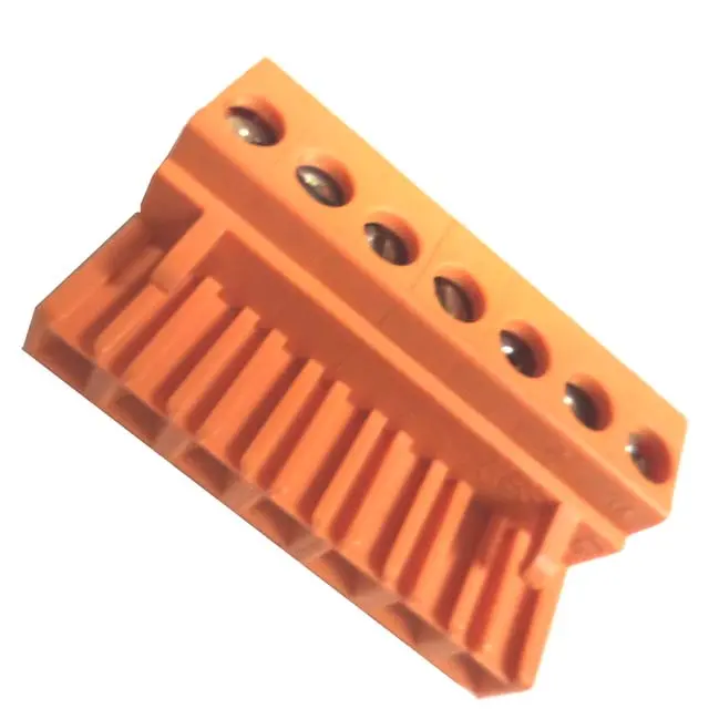 1282260000 7-Way Screw Terminal Block – Female Plug, 5.08 Mm Pitch, Right-Angle, 26–12 Awg, Orange 1
