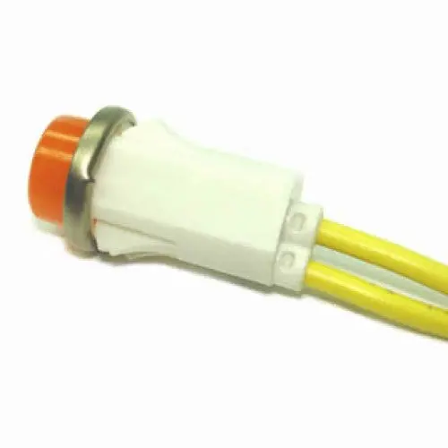 12Mm Amber 125V Neon Indicator With Snap-In Mount And Flat Lens Design 1