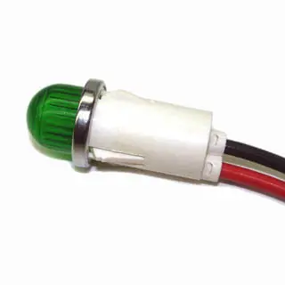 12Mm Green 250V Neon Indicator Lamp With Snap-In Mount And Integrated Wiring 1