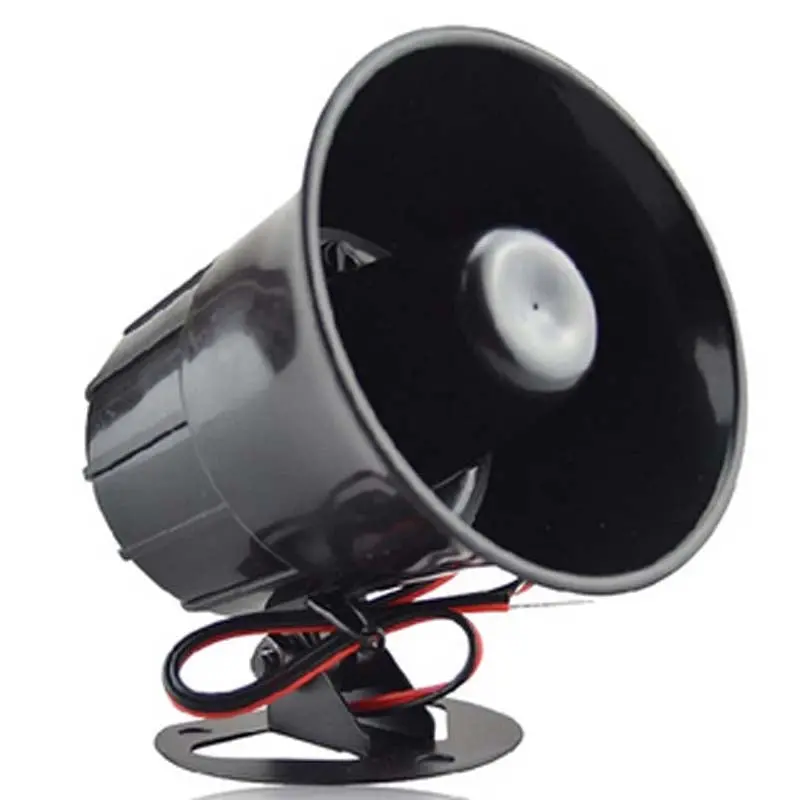 12V Dc Siren – 110Db, 15W, 106Mm Diameter, Single-Tone, Black Housing 1