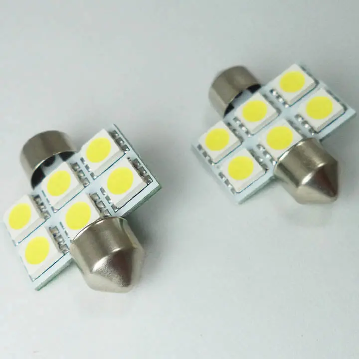 12V Festoon Led Bulb – 6-Led 5050 Chip, Cool White, 2-Pack 1