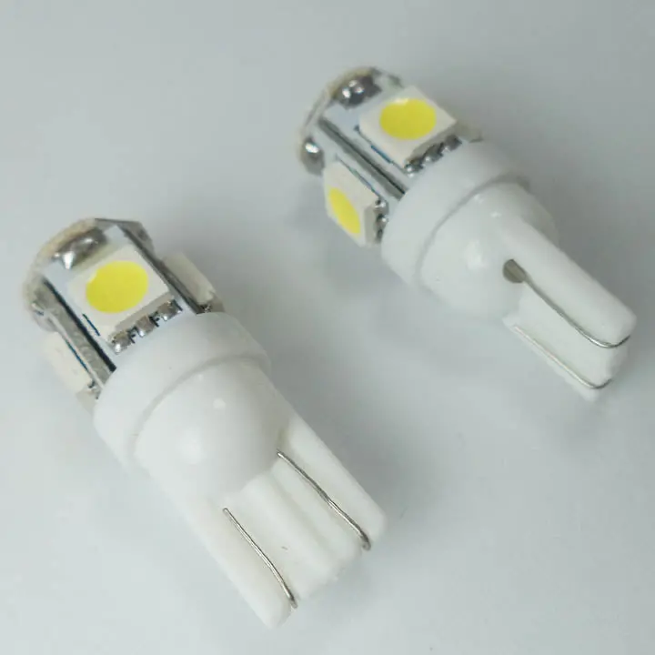 12V Wedge Base Led Replacement Bulb – T10 Size, 5-Led 5050, Fits 168 & 194 Sockets (2-Pack) 1