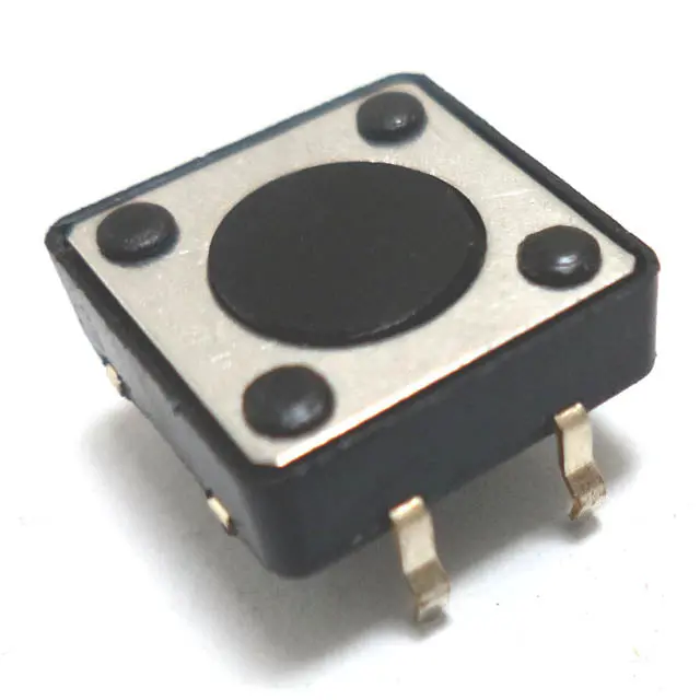 12×12 Mm Square Push Button Switch – Momentary Spst No, Black Actuator 1