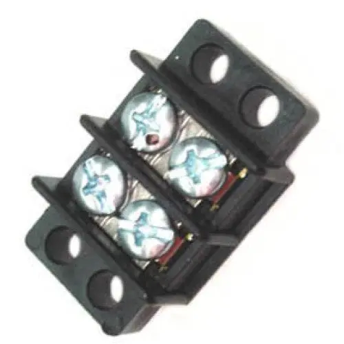13-1402 2-Pole Flush-Mount Terminal Block – Dual Row, #6-32 Screw, 14–22 Awg, 30 A / 300 V, 9.5 Mm Pitch 1