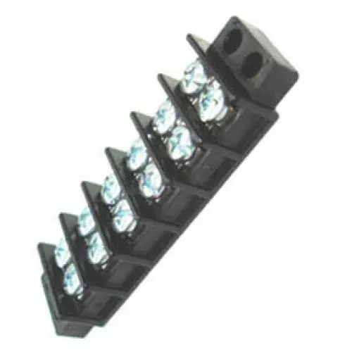 13-1406 6-Pole Flush-Mount Terminal Block – Dual Row, #6-32 Screw, 14–22 Awg, 30 A / 300 V, 9.5 Mm Pitch 1