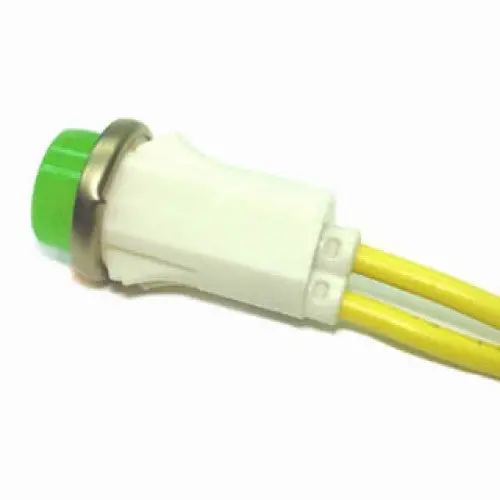 13Mm Green 120V Neon Indicator With Snap-Fit Mount And Integrated Wire Leads 1