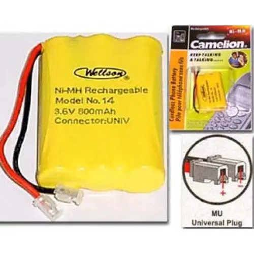 14 – Triple Aaa Ni-Mh Rechargeable Battery Pack (3×1.2V, 800Mah, 3.6V) With Universal Connector 1