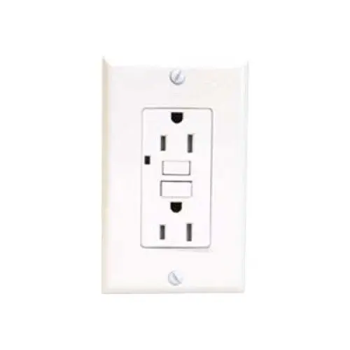 140127 Decora-Style Gfci Electrical Receptacle – 20A, 2-Pole, White With Matching Wallplate 1