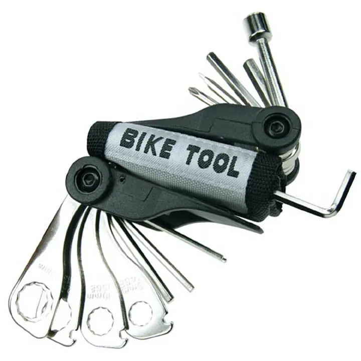 15-Piece Bicycle Repair Tool Set – Includes Flat Screwdrivers, Sockets, And Ring Spanners 1