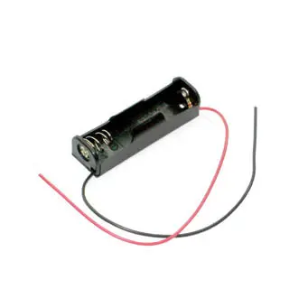 150-310W Aa×1 Battery Holder – Black Plastic Housing With Lead Wires 1