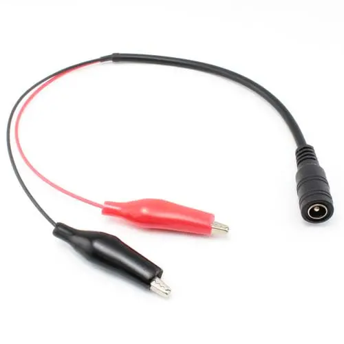 1528-1393-Nd Dc Power Adapter Cable – 2.1 Mm Barrel Plug To Alligator Clips, 6 Inches 1