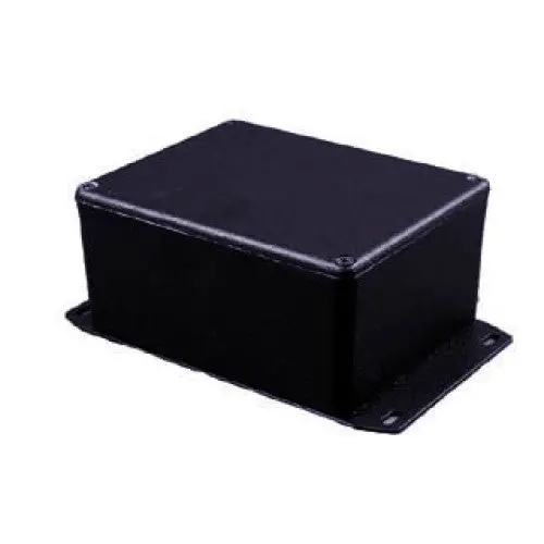 1590Cflbk Flanged-Lid Die-Cast Aluminum Project Box – 4.7" × 3.7" × 2.2" 1