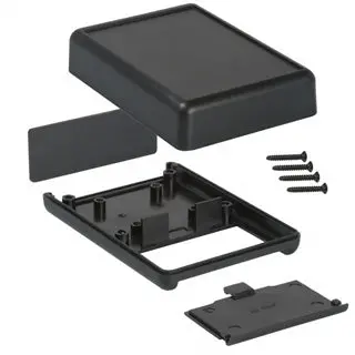 1593Sbk Compact Black Project Box – 3.6" × 2.6" × 0.8" Plastic Enclosure With Built-In Battery Holder 1