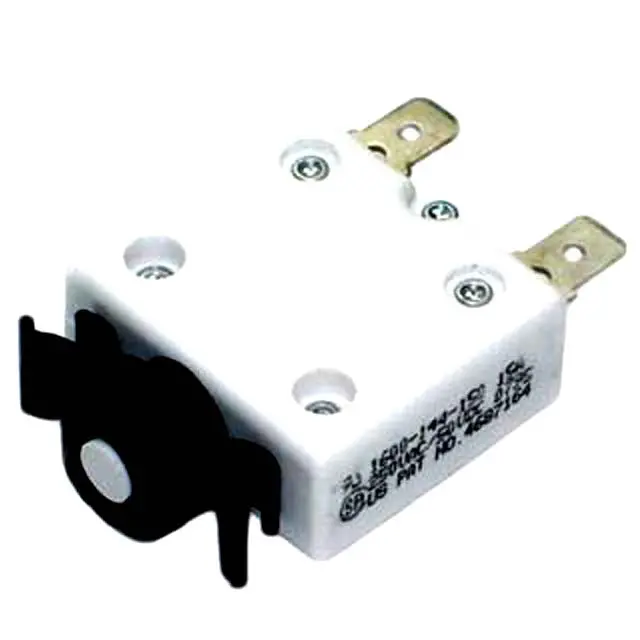 15A Snap-Fit Push-Button Circuit Breaker – 250Vac, Single-Pole, Quick-Connect Terminals 1