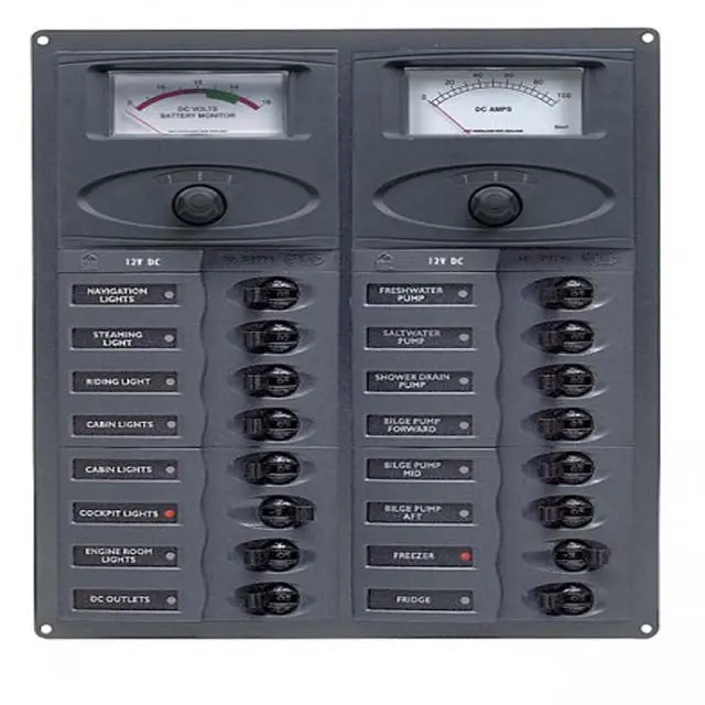 16-Space 24Vdc Circuit Breaker Panel – Includes Analog Voltmeter & Ammeter 1