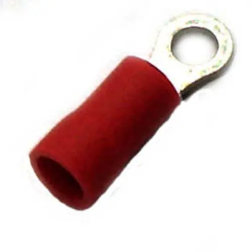 160102-100 Red Ring Terminal – #6 Stud Size, 22–18 Awg, 3.7Mm Id / 5.5Mm Od (100-Pack) 1