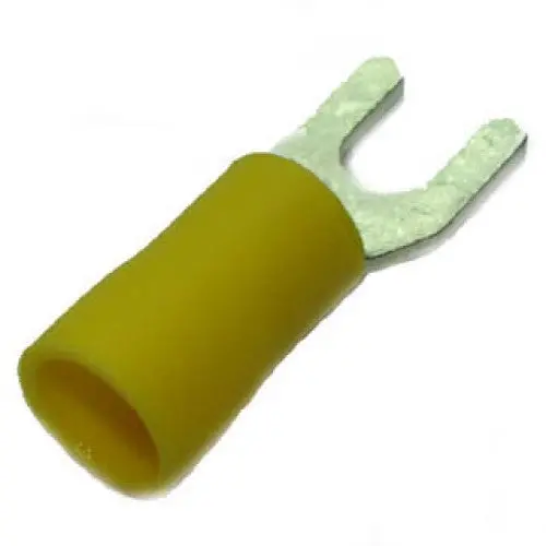 160425-100 Yellow Spade Terminal, #8, 10–12 Awg, 4.3 Mm Id, 9 Mm Width, 100-Pack 1