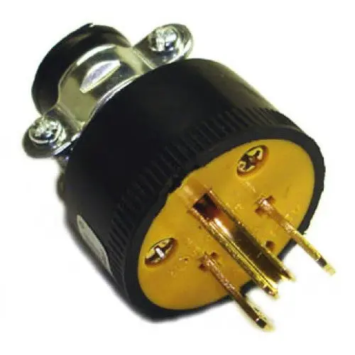 1709Cf – 3-Pin Ac Plug, 15A, 125V, Integrated Locking Mechanism With Black Rubber Boot 1