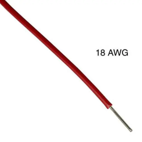 18 Awg Solid Red Tew Wire – 100 Ft, 6V, 15°C, Ft1-Rated Pvc Insulation 1