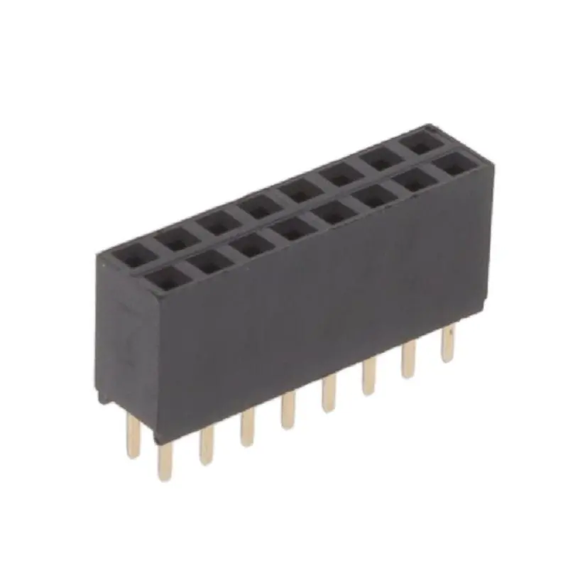 2.5Mm Pitch Dip Socket — 14-Pin, Black Housing, Gold-Plated Contacts 1