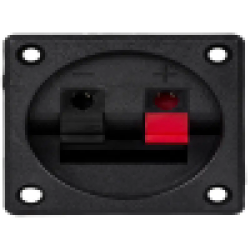 2-Position Rectangular Speaker Terminal Block – Red/Black Color-Coded 1