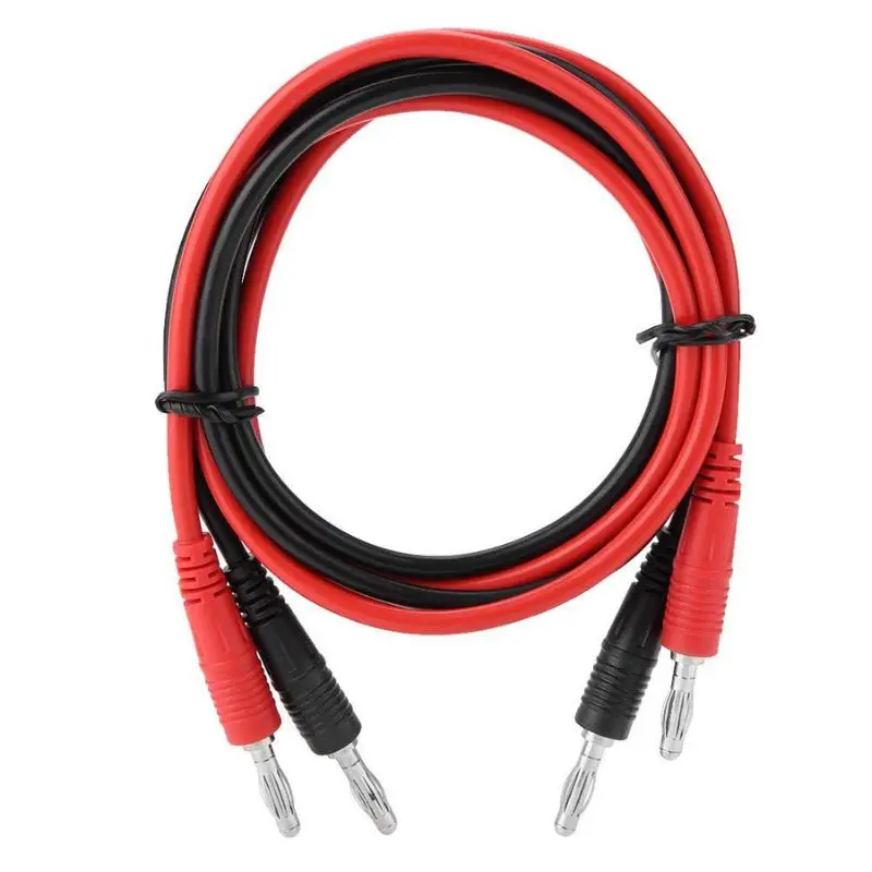 20-Inch Banana Plug-To-Plug Test Cable – Red & Black, 16 Awg 1