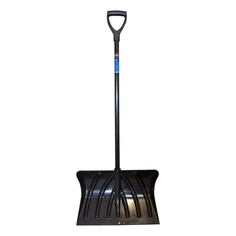 20-Inch Heavy-Duty Snow Pusher – Poly-Coated Steel Blade, D-Handle Fiberglass Shaft 1
